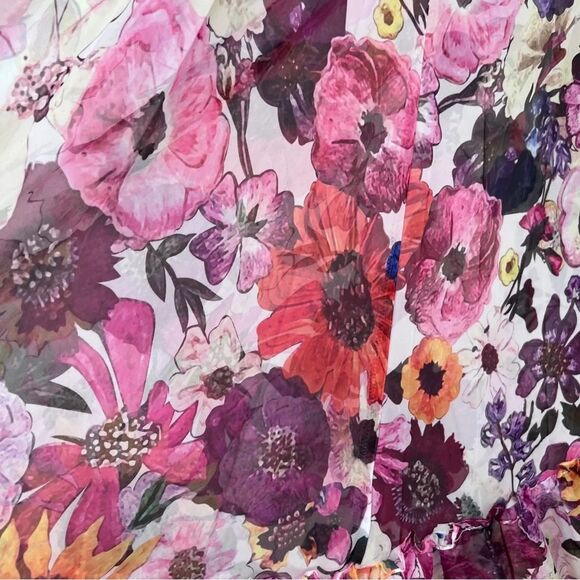 NEW Mac duggal white pink red Floral gown size 10 - Picture 9 of 16